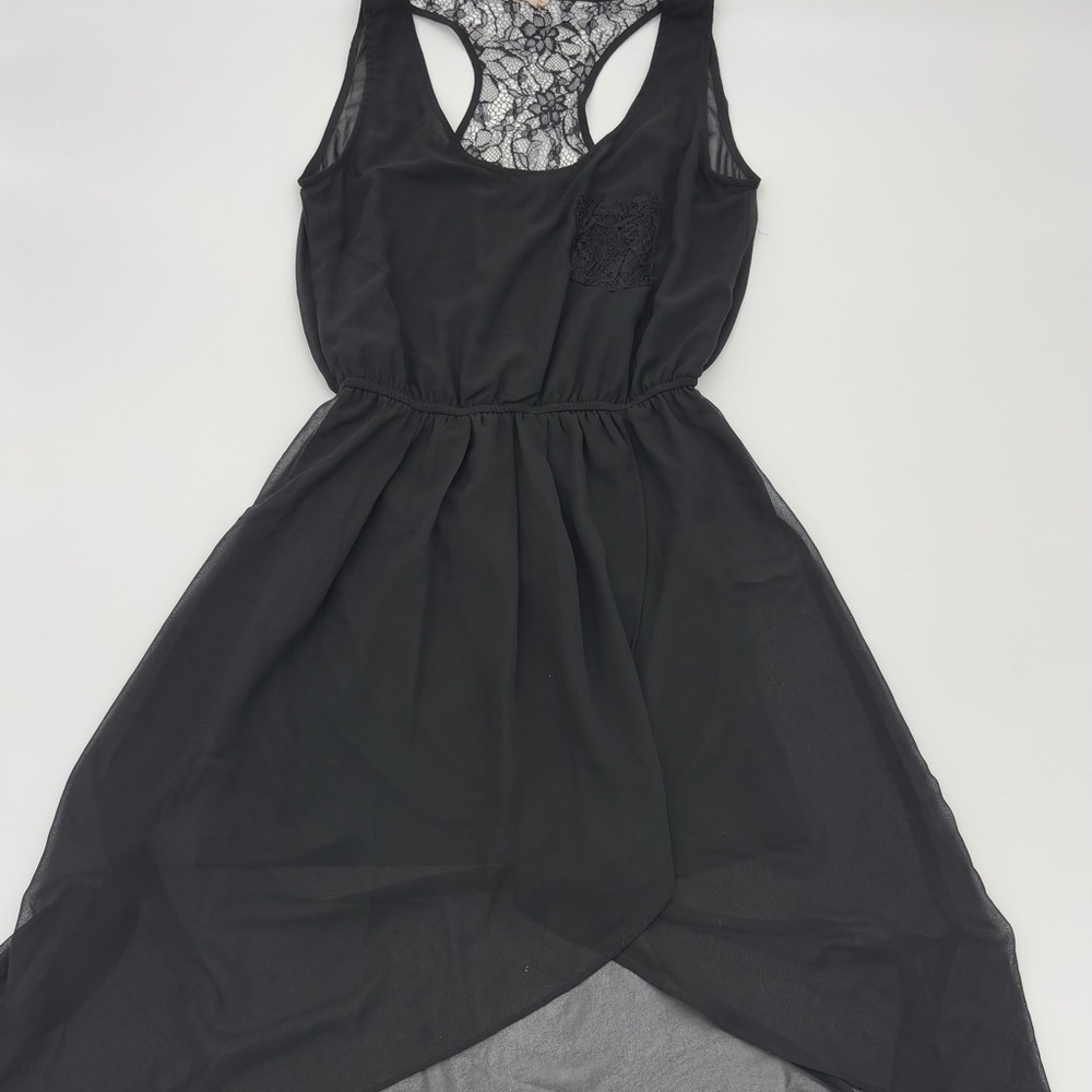 Love Riche Black High-Low Chiffon Dress – Women’s Medium